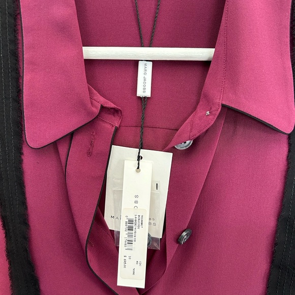 New! Marc Jacobs Silk Berry Shirt Top - Picture 4 of 13